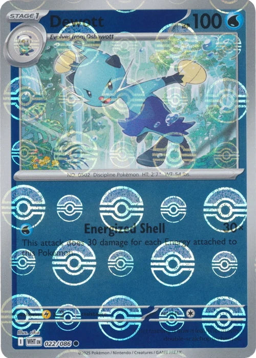 White Flare Dewott #22/86 Pokeball Holo